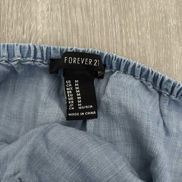 Women’s Forever 21 Blue Blouse Size Medium - Picture 3 of 3